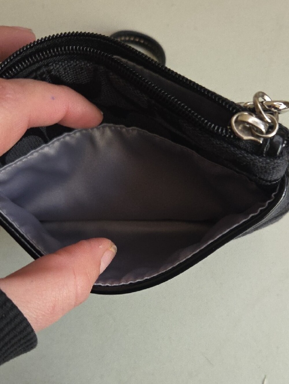 Coach Black Signature Wristlet Pouch - Picture 5 of 6